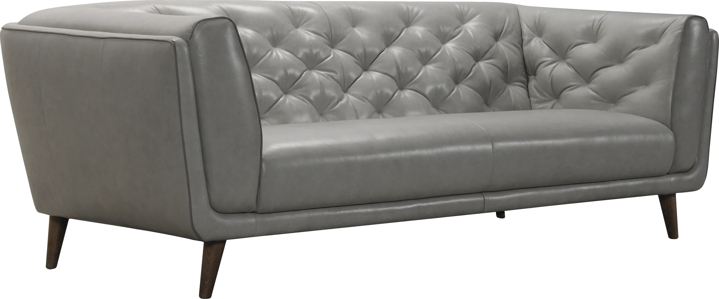 Maverick Place Gray Leather Sofa - Thumbnail - Image 2