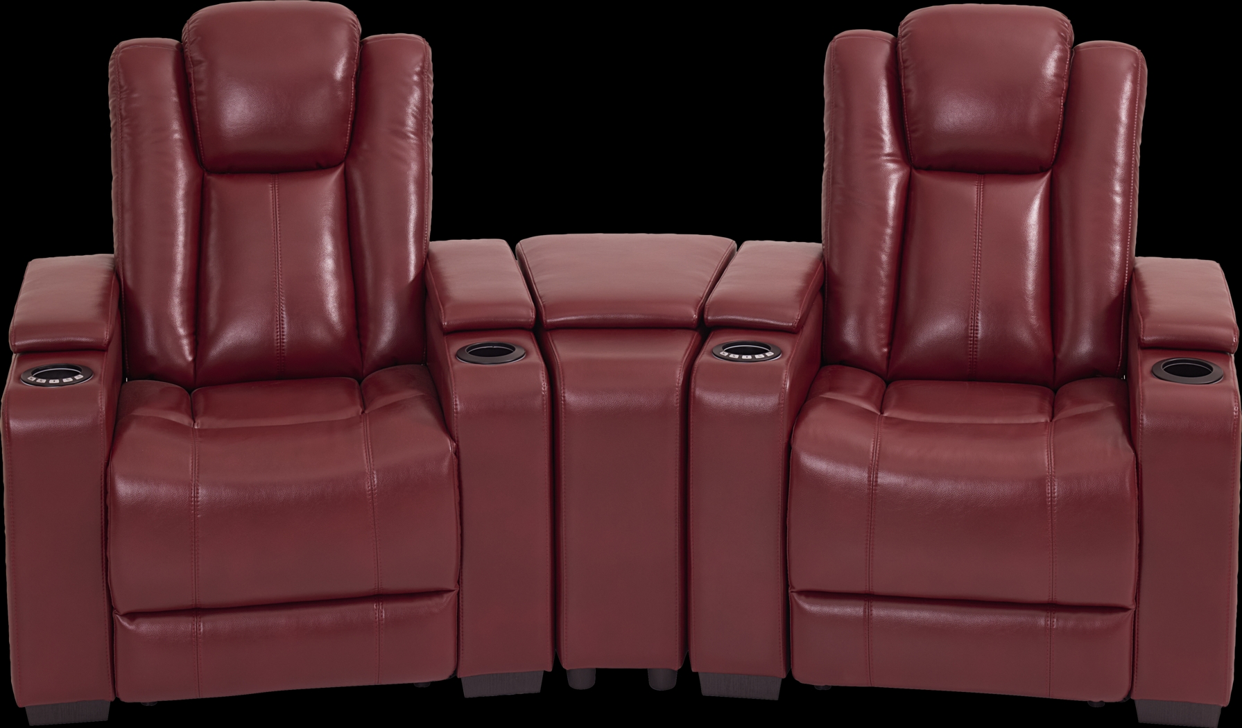 Maverick Red 3 Pc Dual Power Reclining Home Theater Sectional - Thumbnail - Image 3