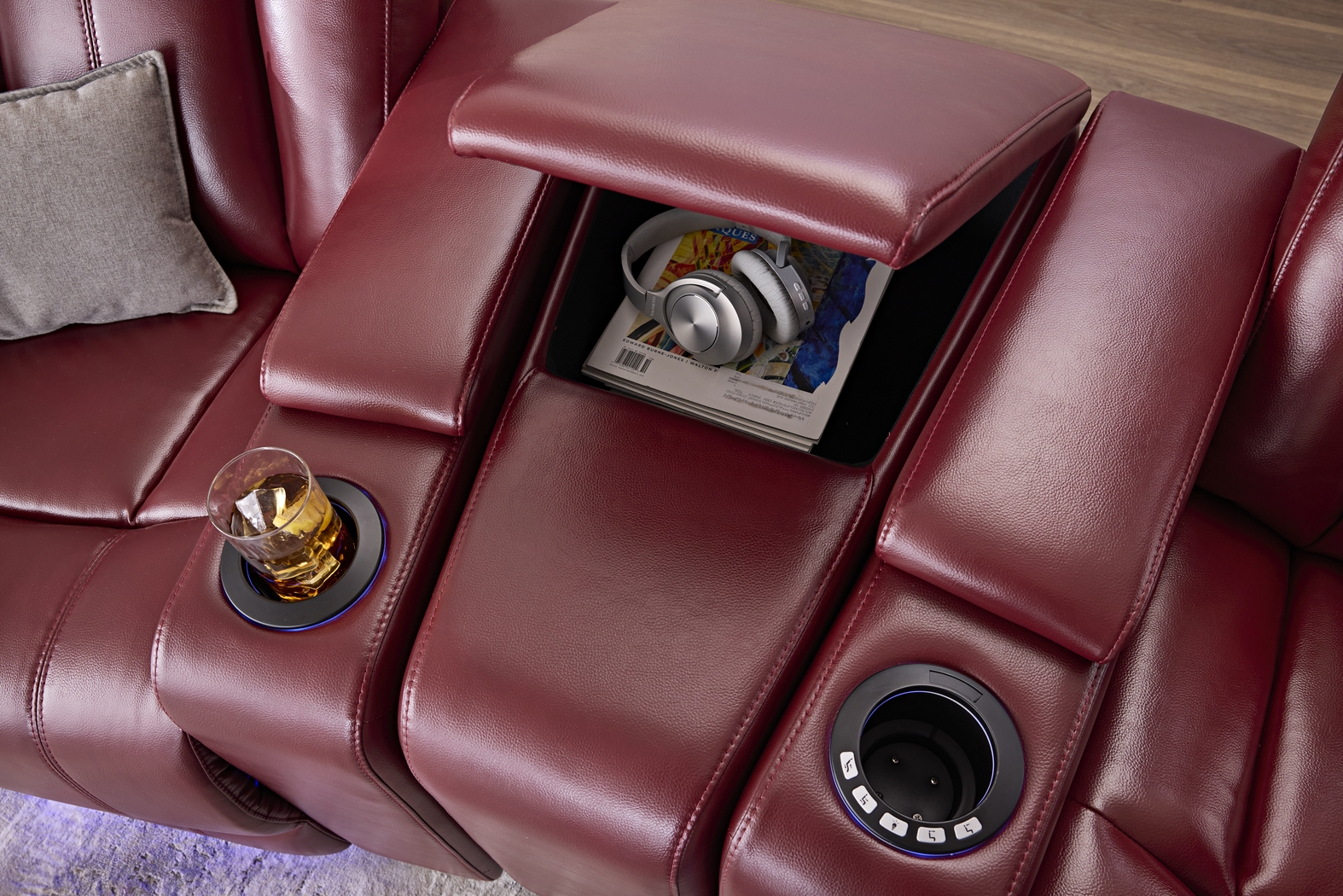 Maverick Red 3 Pc Dual Power Reclining Home Theater Sectional - Thumbnail - Image 6