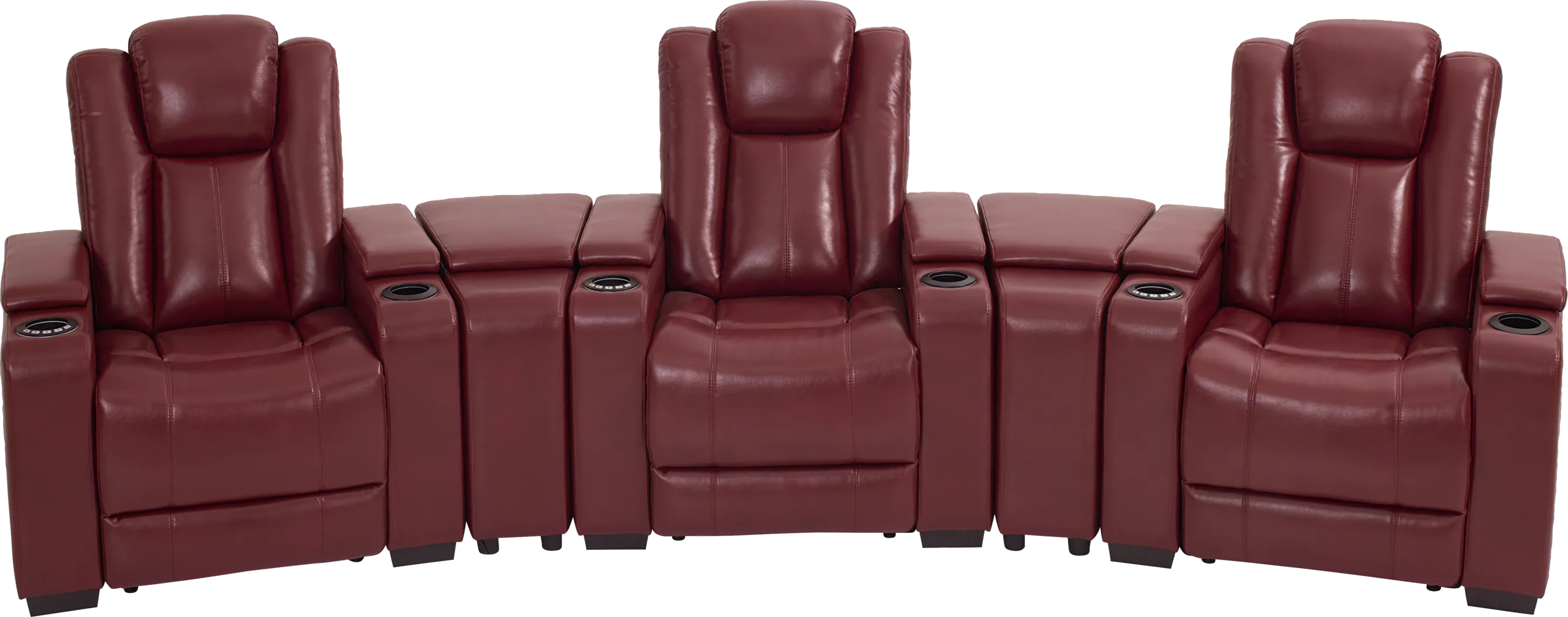 Maverick Red 5 Pc Dual Power Reclining Home Theater Sectional - Thumbnail - Image 3