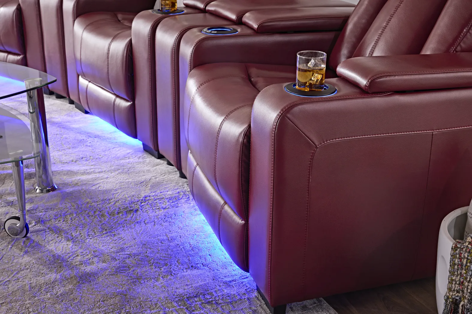 Maverick Red 5 Pc Dual Power Reclining Home Theater Sectional - Thumbnail - Image 4