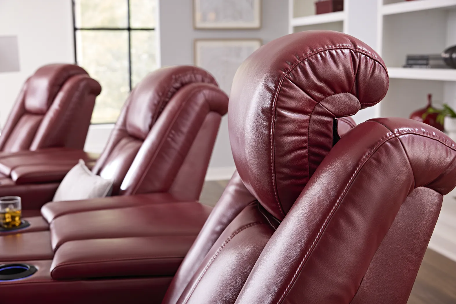 Maverick Red 5 Pc Dual Power Reclining Home Theater Sectional - Thumbnail - Image 5