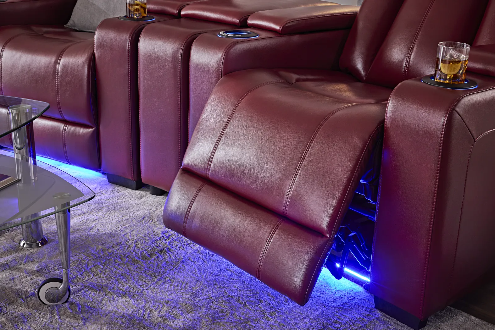 Maverick Red 5 Pc Dual Power Reclining Home Theater Sectional - Thumbnail - Image 9