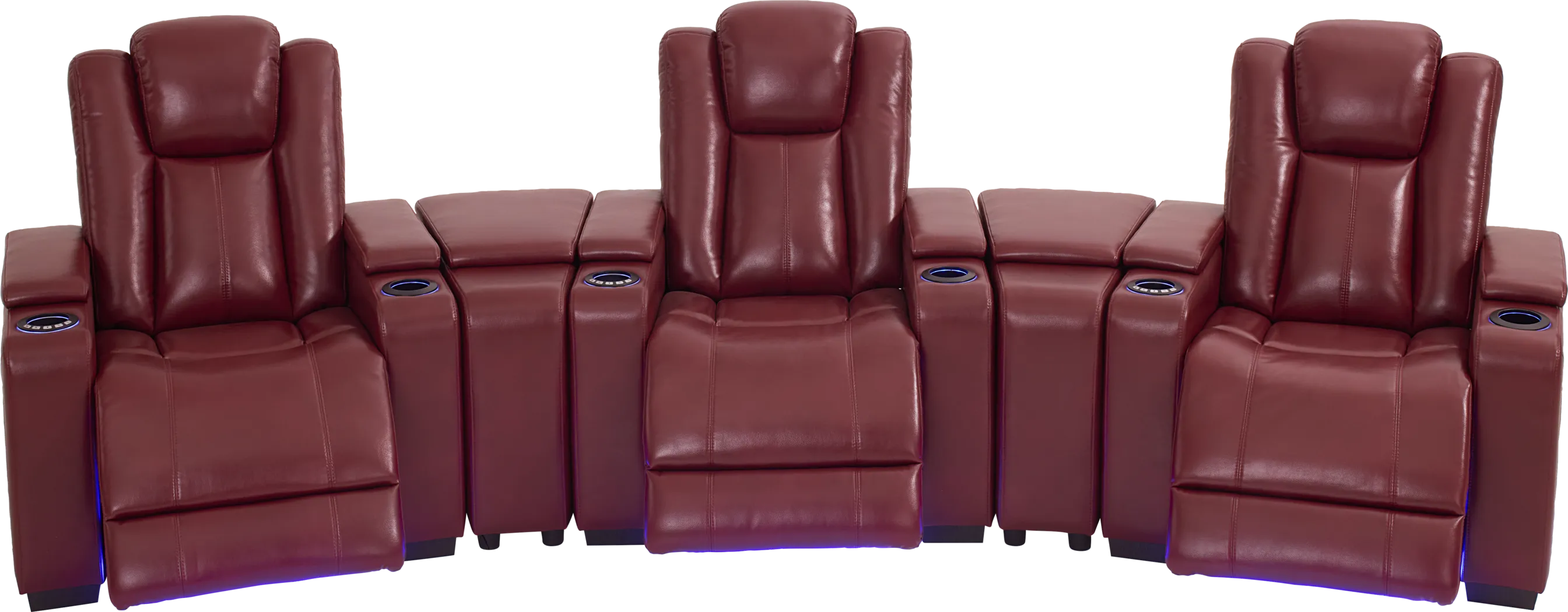 Maverick Red 5 Pc Dual Power Reclining Home Theater Sectional - Thumbnail - Image 1