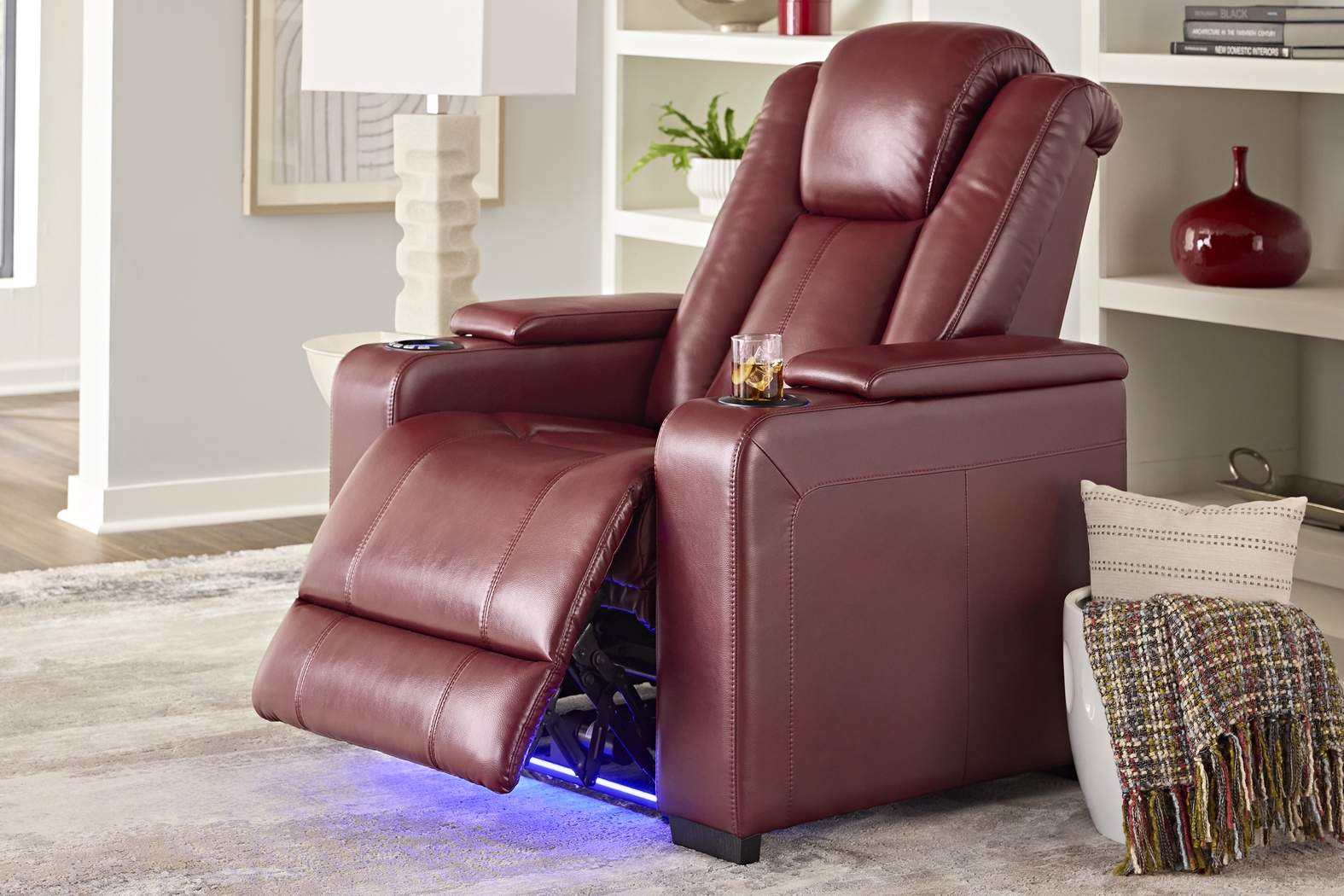 Maverick Red Dual Power Recliner - Thumbnail - Image 7