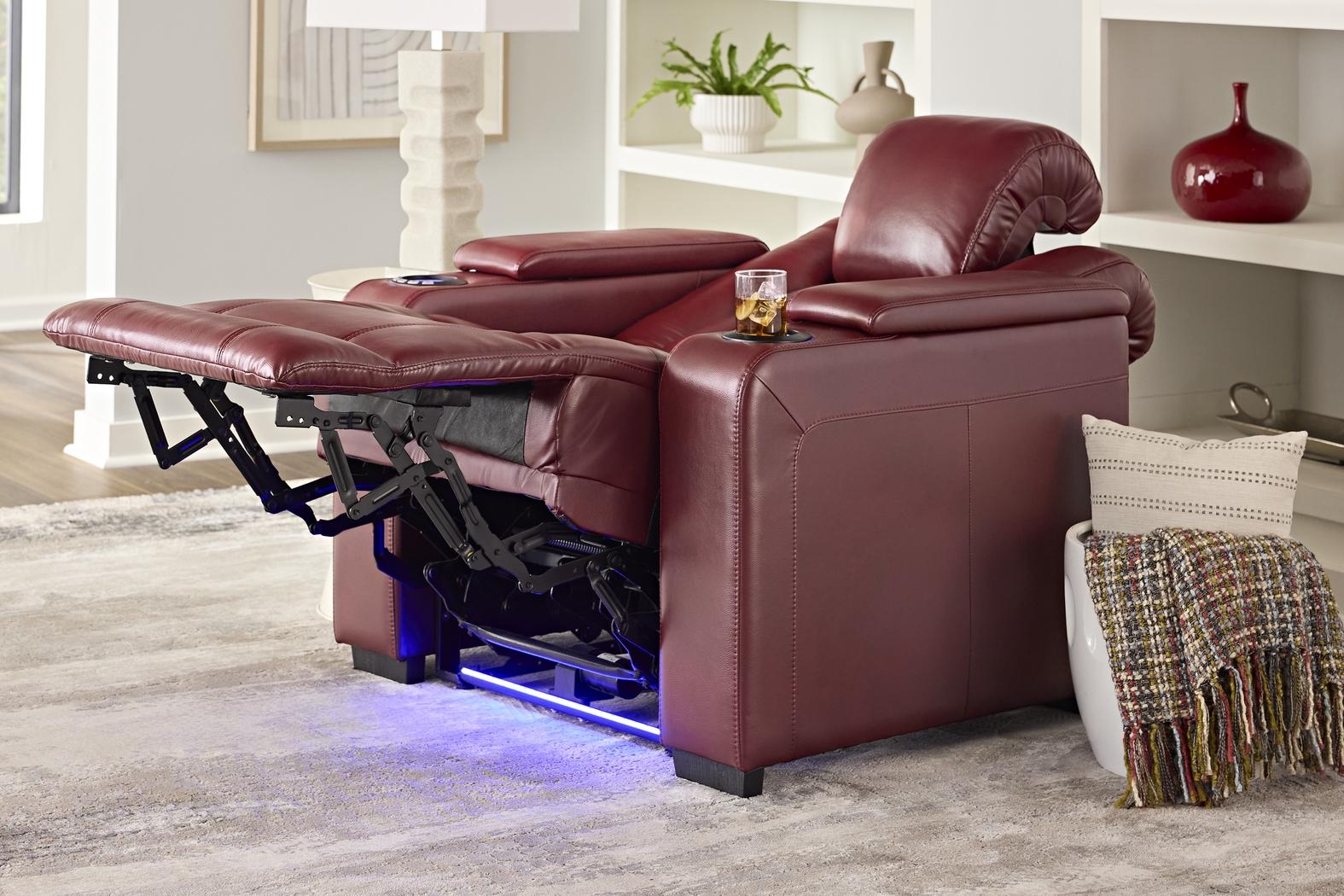 Maverick Red Dual Power Recliner - Thumbnail - Image 8