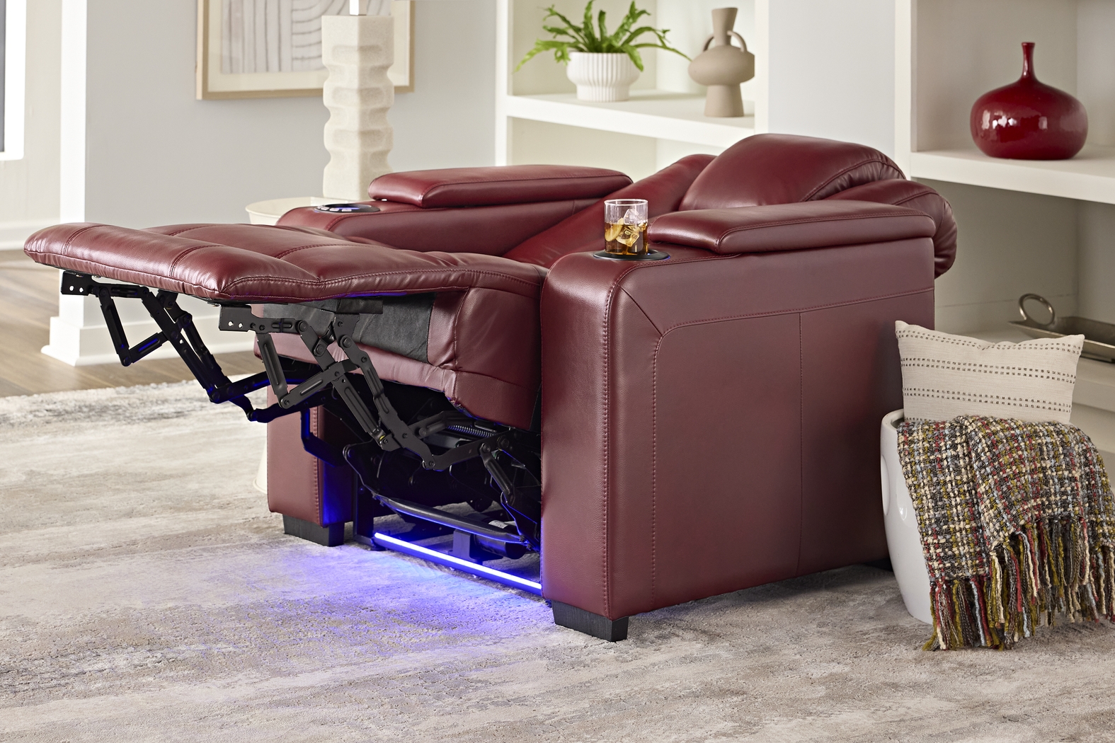 Maverick Red Dual Power Recliner - Thumbnail - Image 9