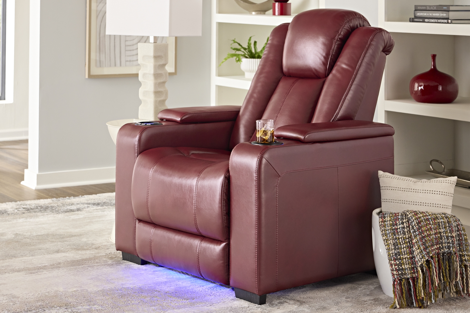 Maverick Red Dual Power Recliner - Thumbnail - Image 3
