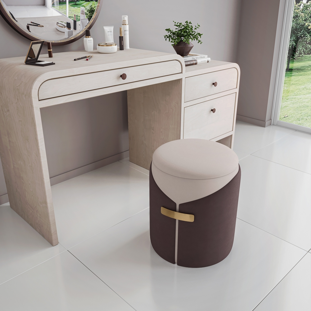 Mavri Brown Storage Ottoman - Thumbnail - Image 2