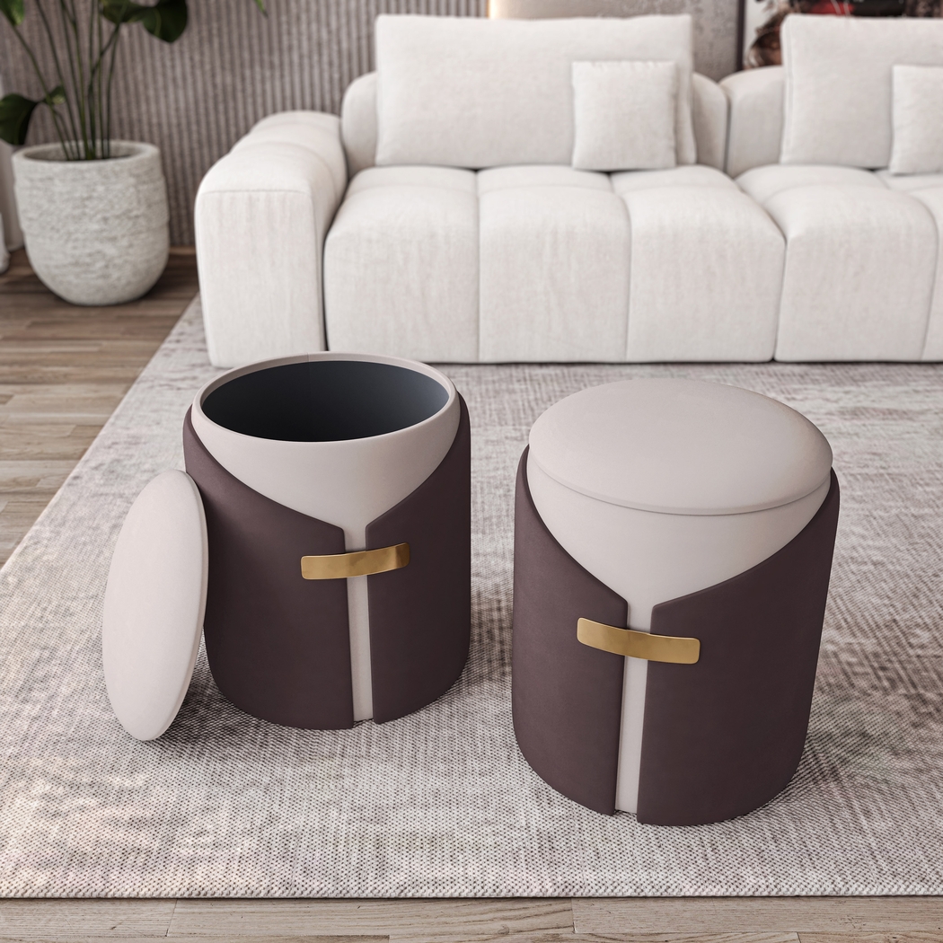 Mavri Brown Storage Ottoman - Thumbnail - Image 3