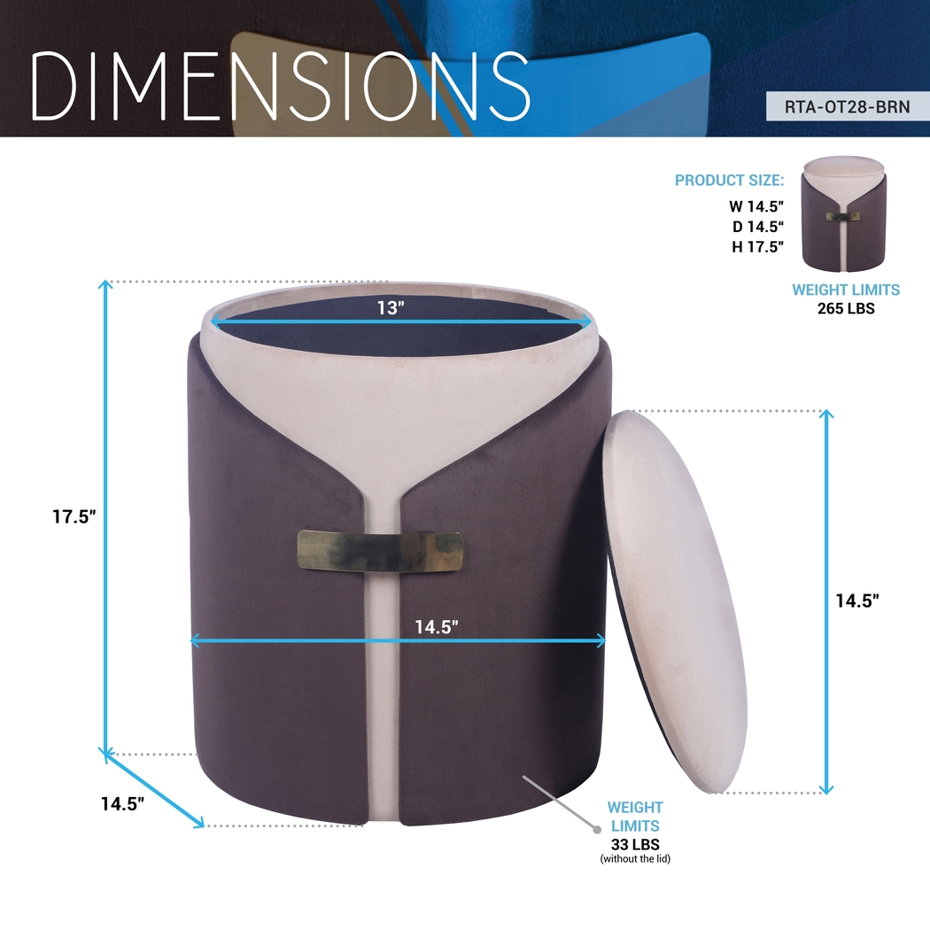 Mavri Brown Storage Ottoman - Thumbnail - Image 6