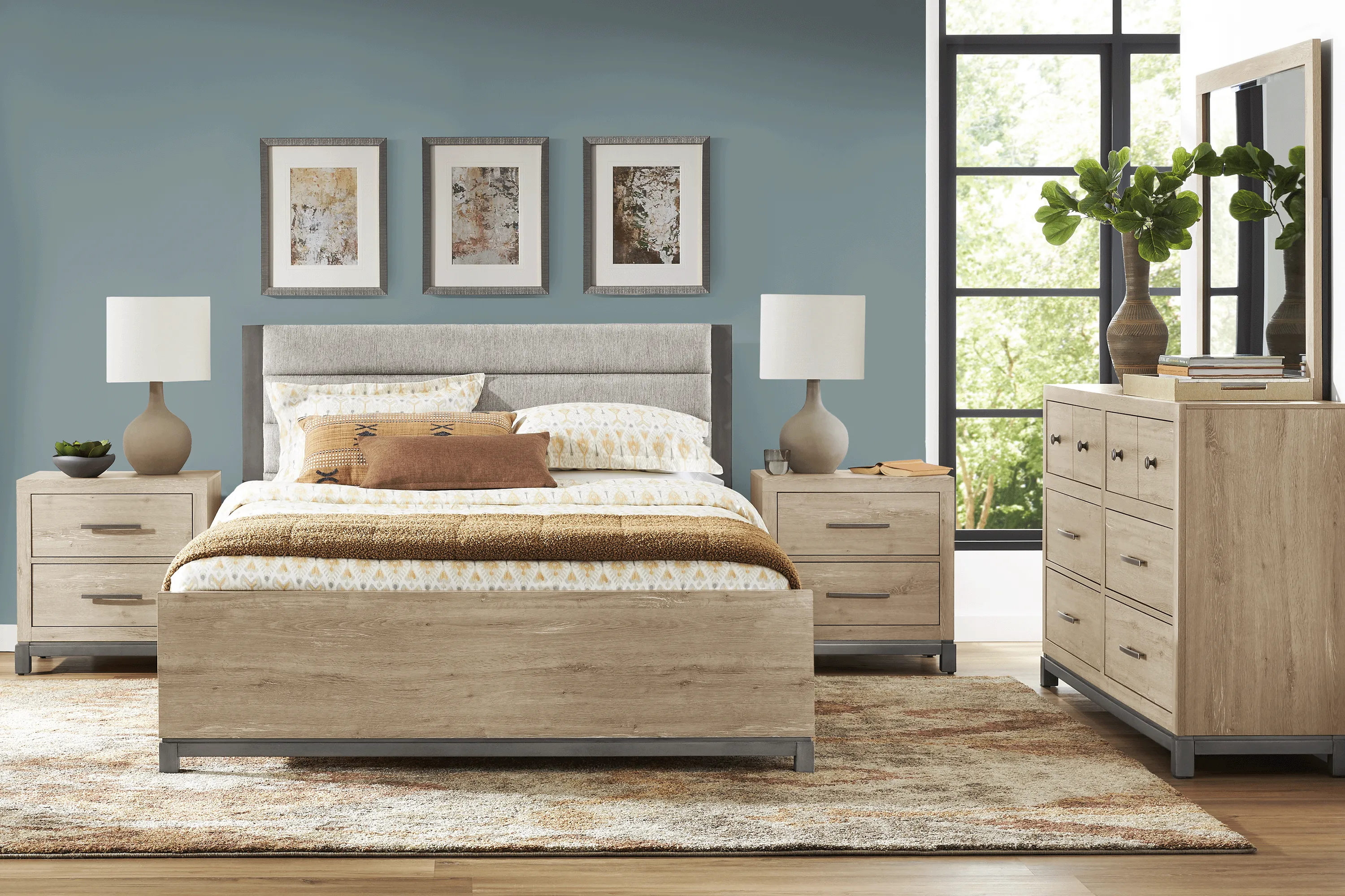 Maxton Place Natural 7 Pc King Bedroom - Thumbnail - Image 1