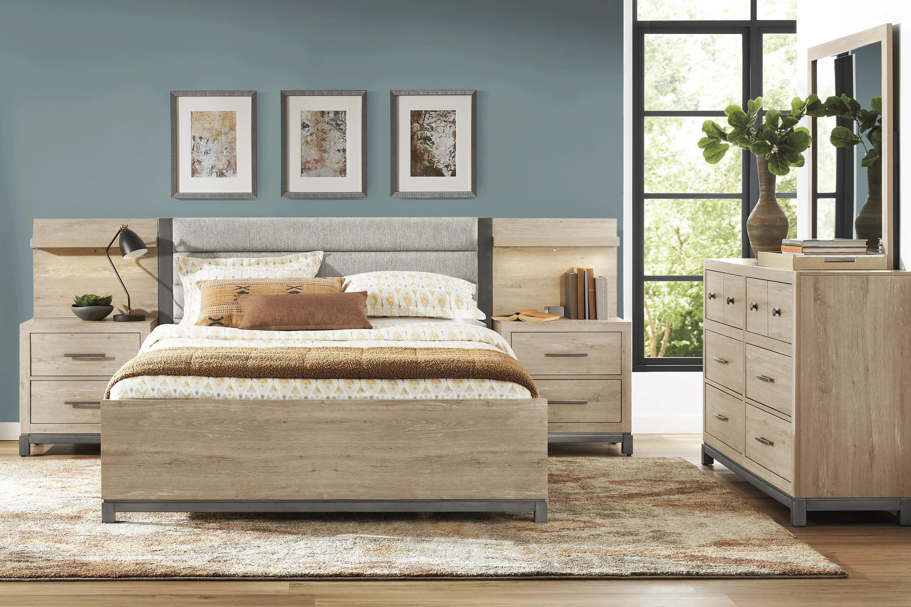 Maxton Place Natural 9 Pc King Bedroom - Thumbnail - Image 1