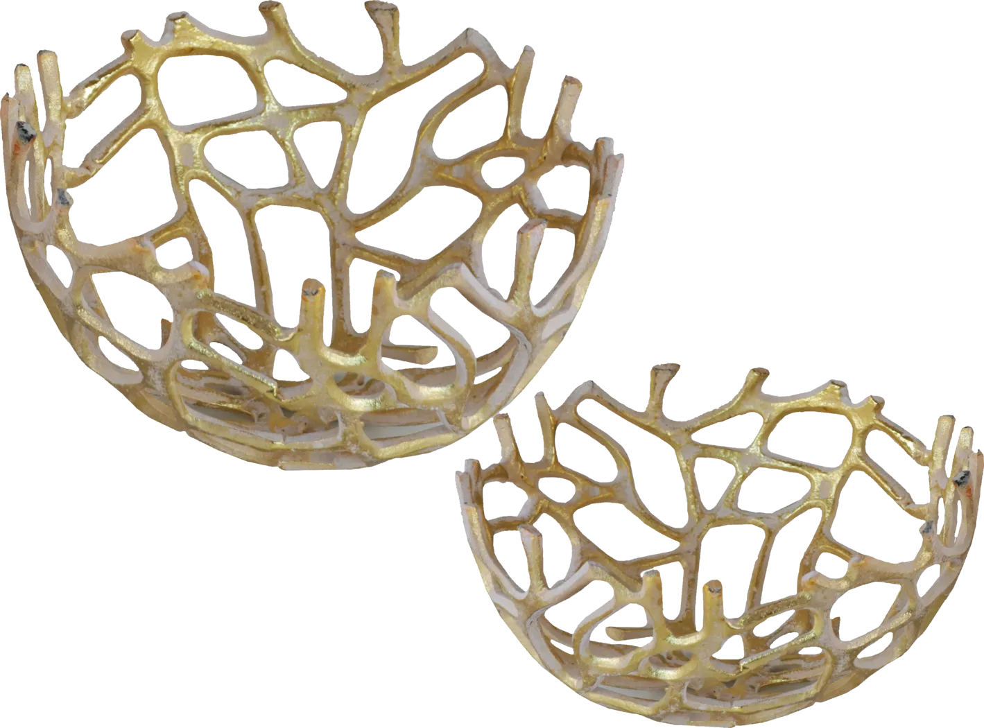 Maya Coral Gold Trays Set of 2 - Thumbnail - Image 1