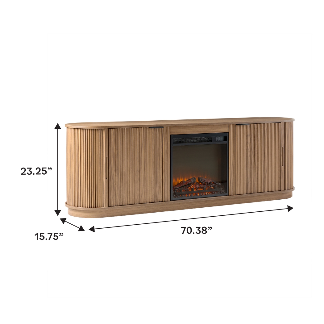 Mayapple Mocha 70 in. Console, With Electric Fireplace - Thumbnail - Image 6