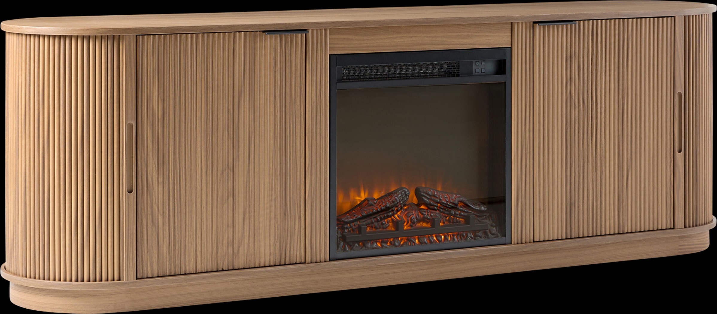 Mayapple Mocha 70 in. Console, With Electric Fireplace - Thumbnail - Image 1