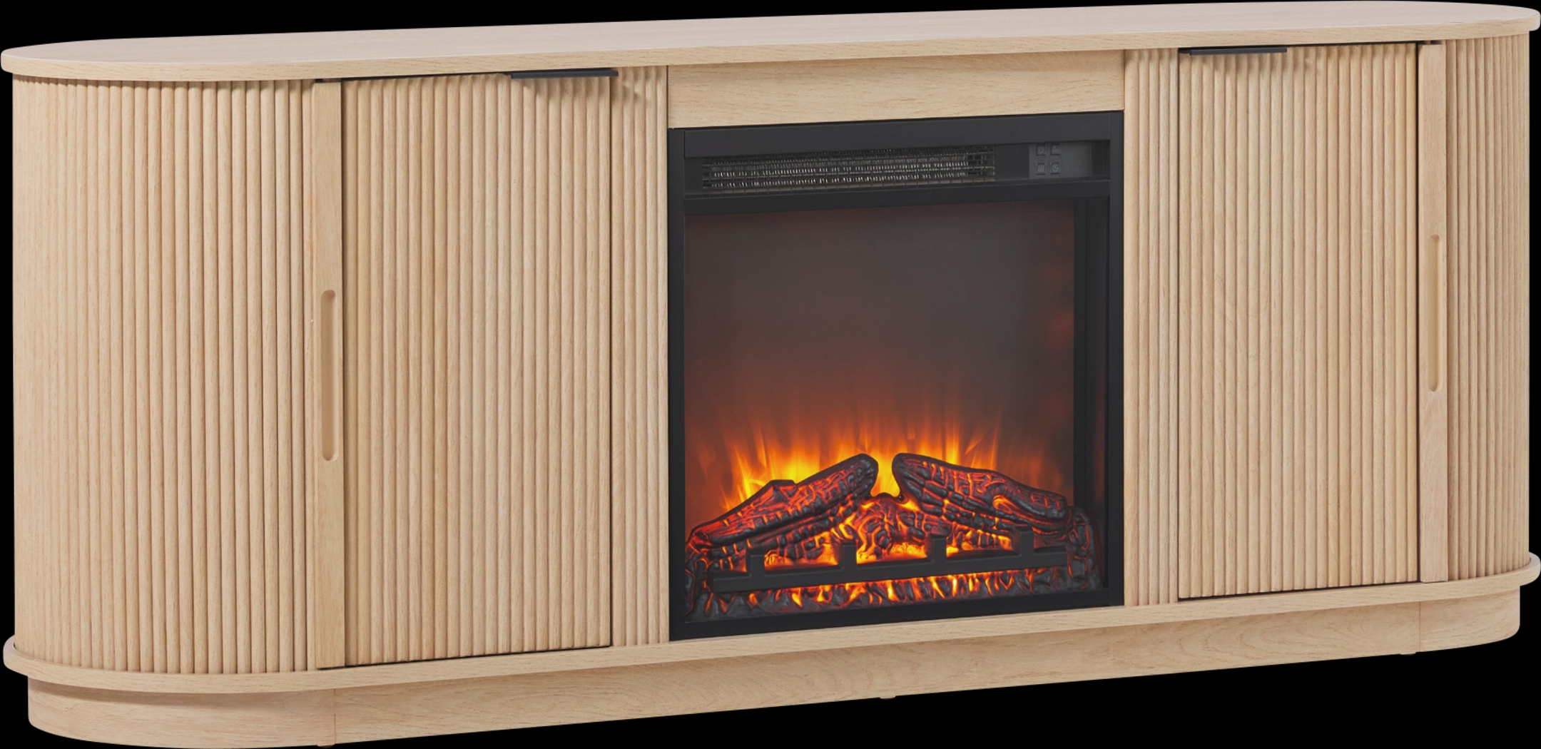 Mayapple Oak 60 in. Console, With Electric Fireplace - Thumbnail - Image 1