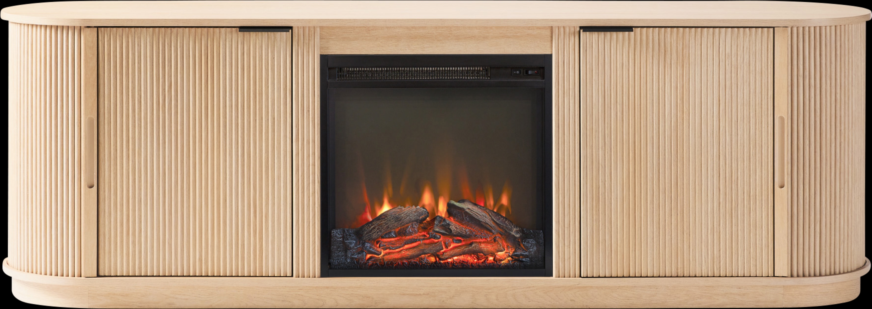 Mayapple Oak 70 in. Console, With Electric Fireplace - Thumbnail - Image 4