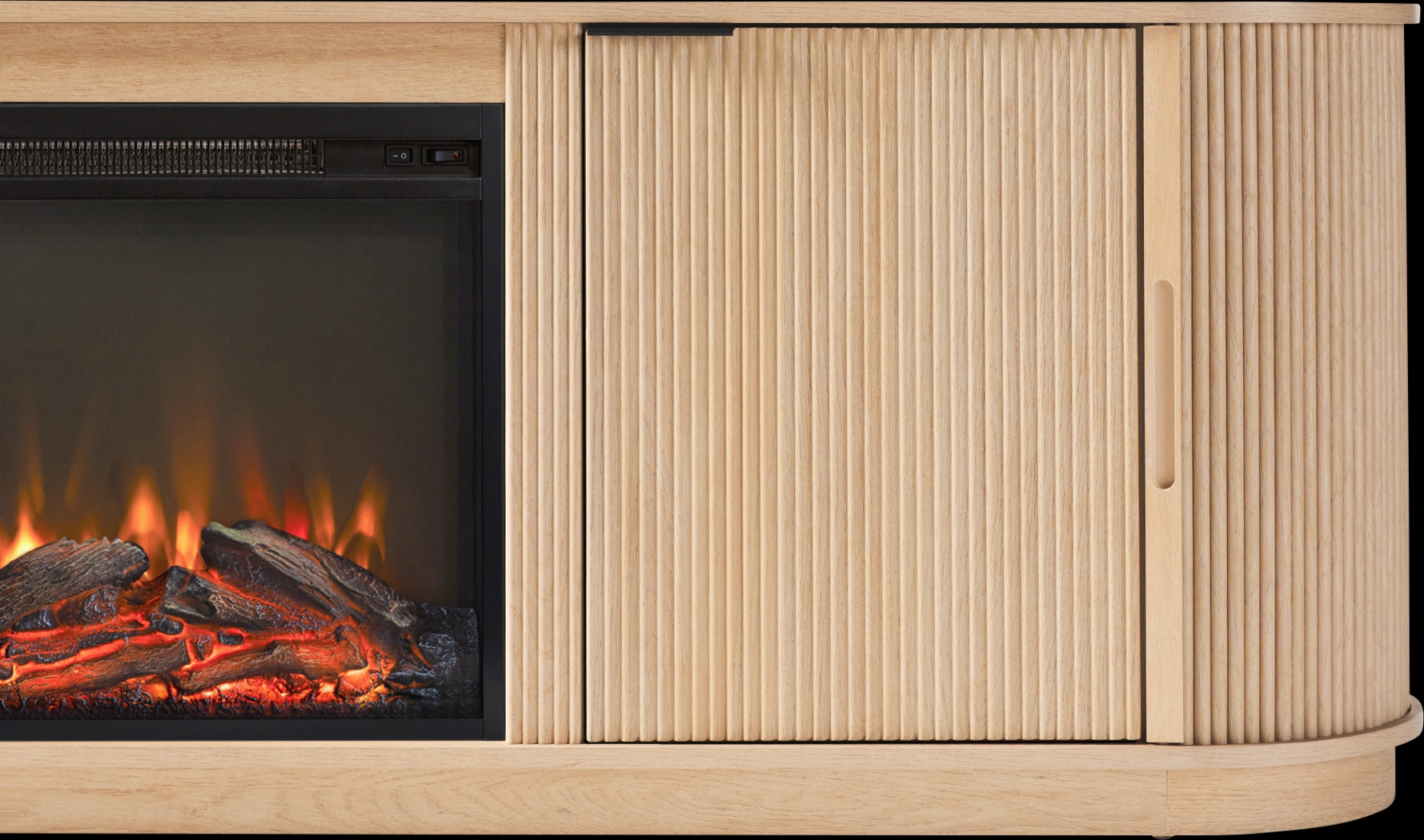 Mayapple Oak 70 in. Console, With Electric Fireplace - Thumbnail - Image 5