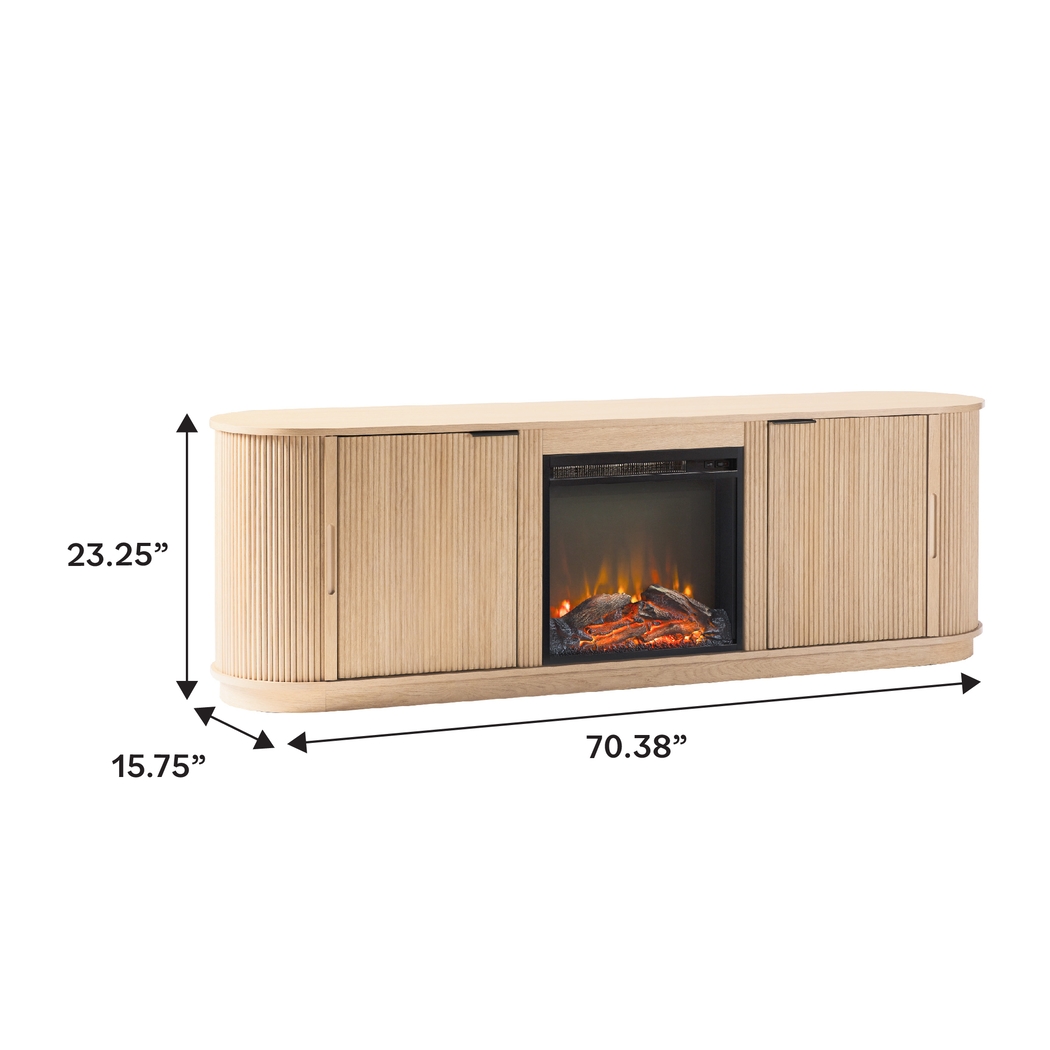Mayapple Oak 70 in. Console, With Electric Fireplace - Thumbnail - Image 6