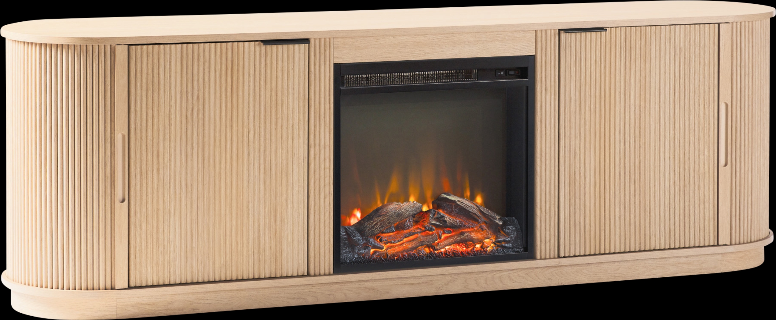 Mayapple Oak 70 in. Console, With Electric Fireplace - Thumbnail - Image 1