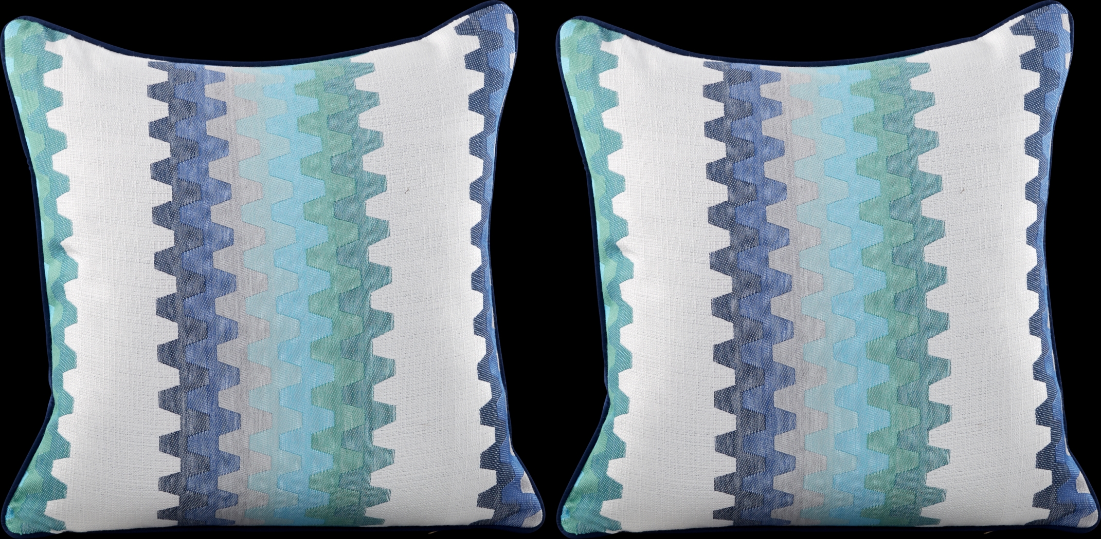 Accordion Geo Seaport Indoor/Outdoor Accent Pillow, Set of Two - Thumbnail - Image 1