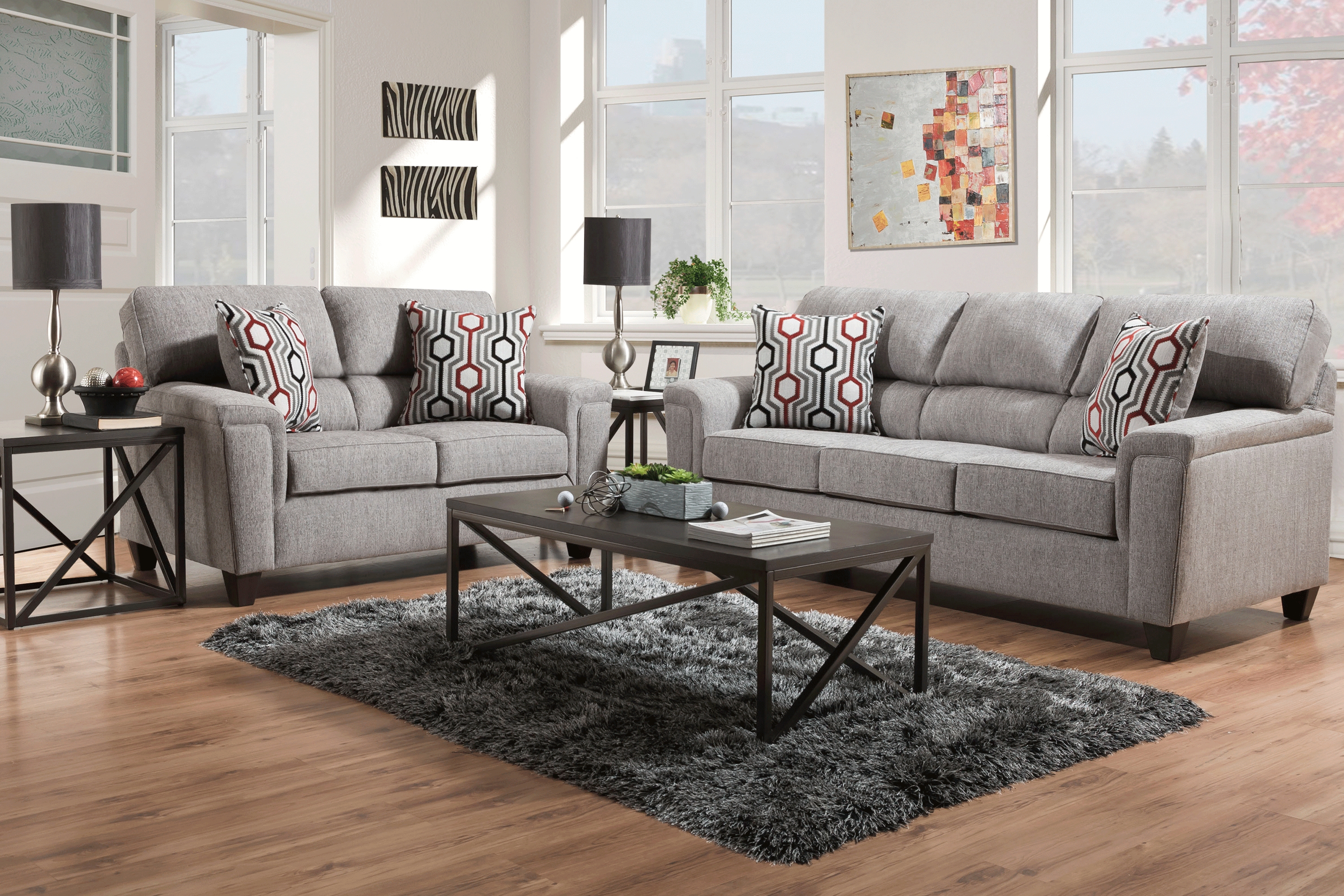 Maylie Gray 2 Pc Living Room - Thumbnail - Image 1