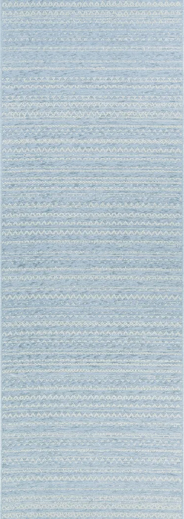 Maylin Blue 2'6 x 7'6 Runner Indoor/Outdoor Rug - Thumbnail - Image 1