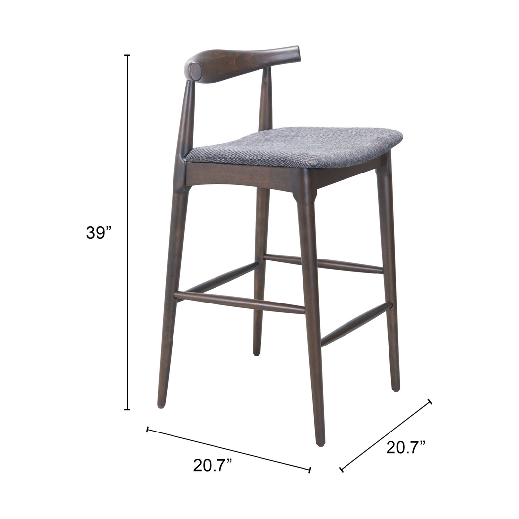 Mayra Gray Bar Stool, Set of 2 - Thumbnail - Image 2
