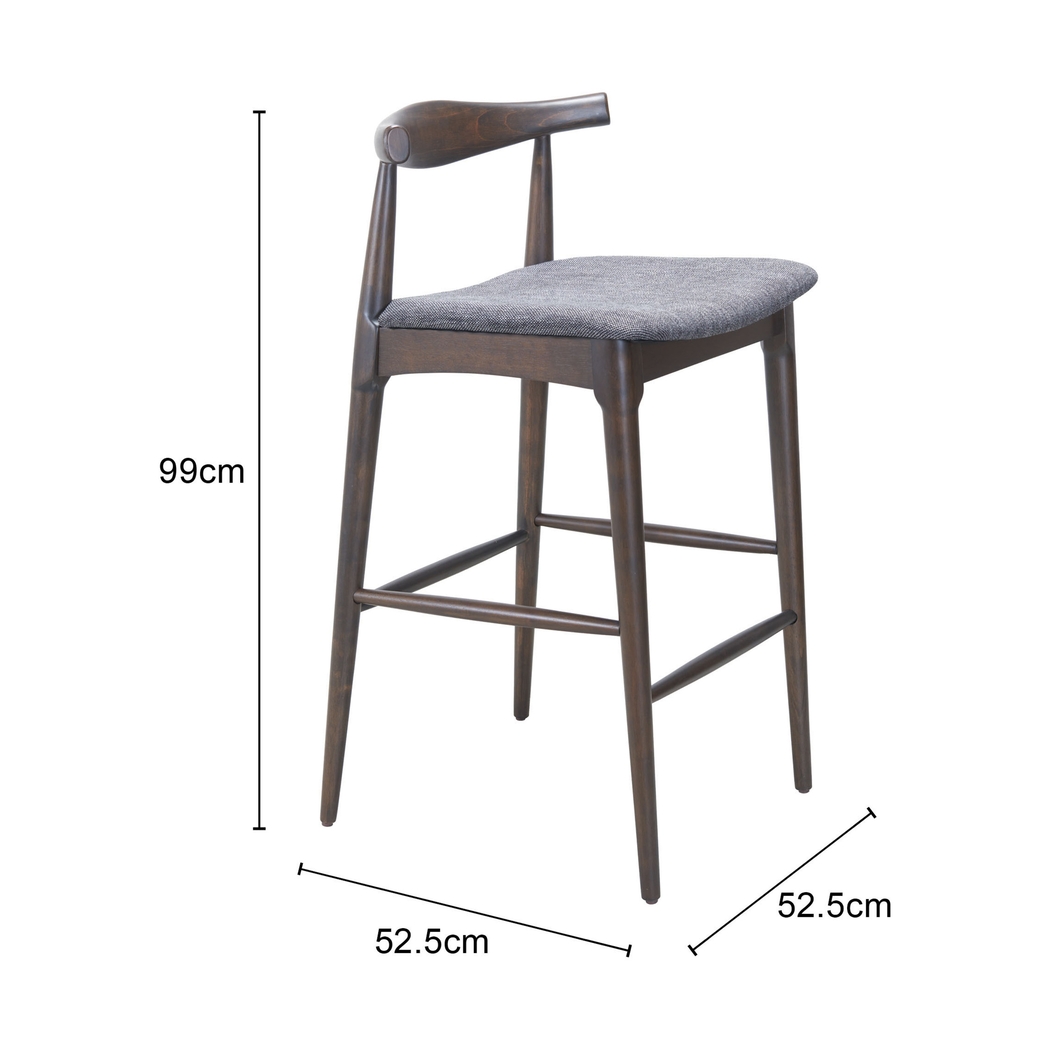 Mayra Gray Bar Stool, Set of 2 - Thumbnail - Image 3