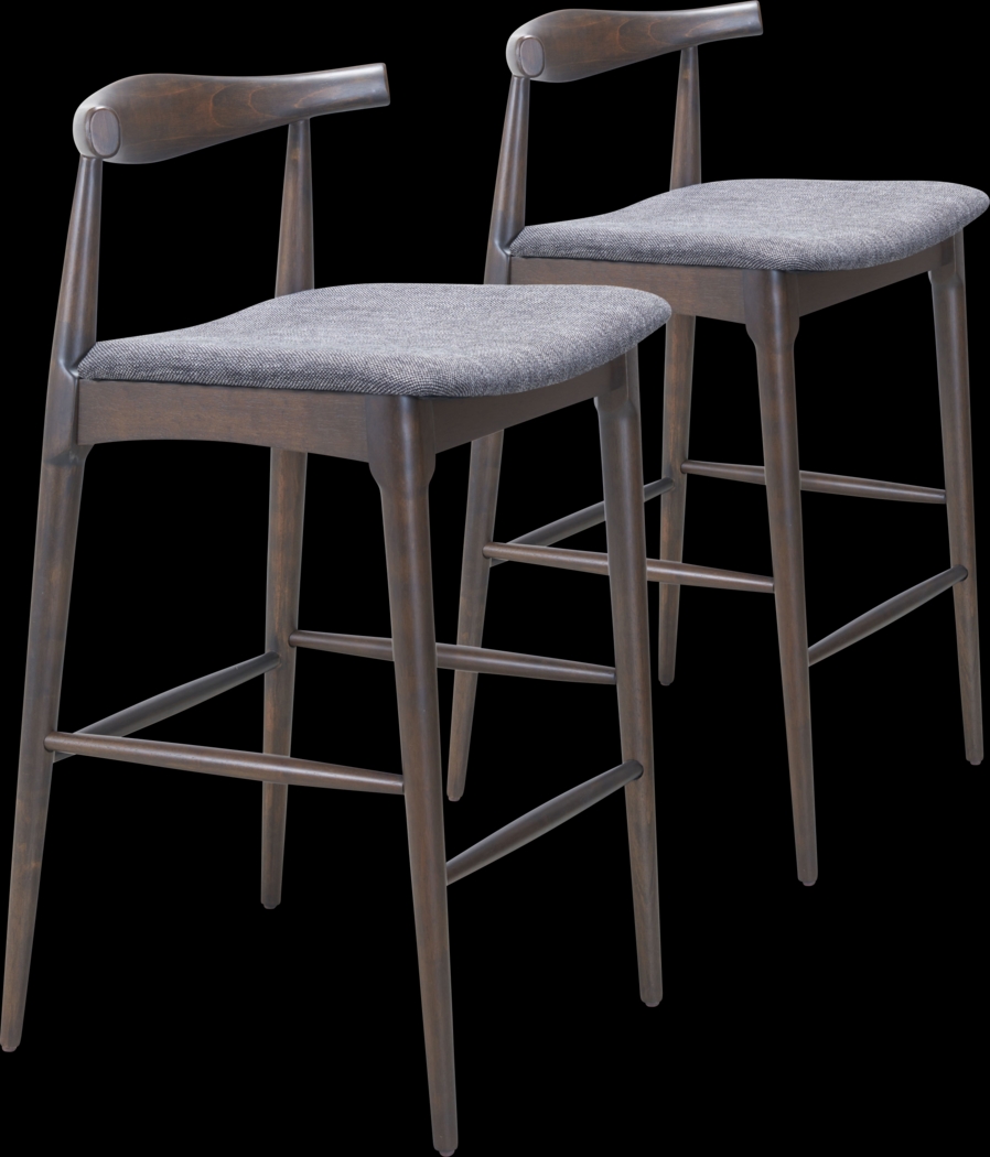Mayra Gray Bar Stool, Set of 2 - Thumbnail - Image 1