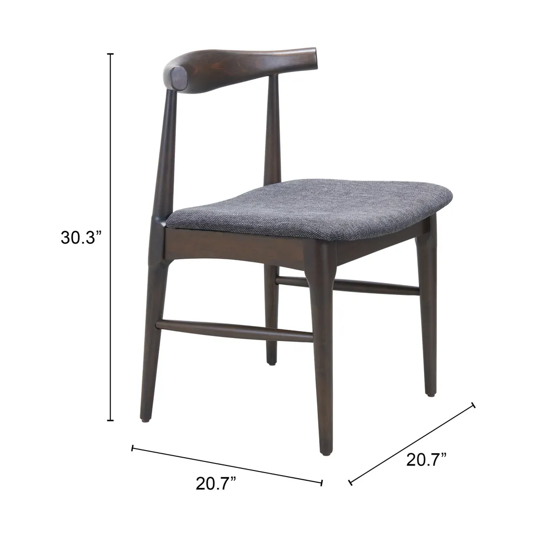Mayra Gray Dining Chair, Set of 2 - Thumbnail - Image 2