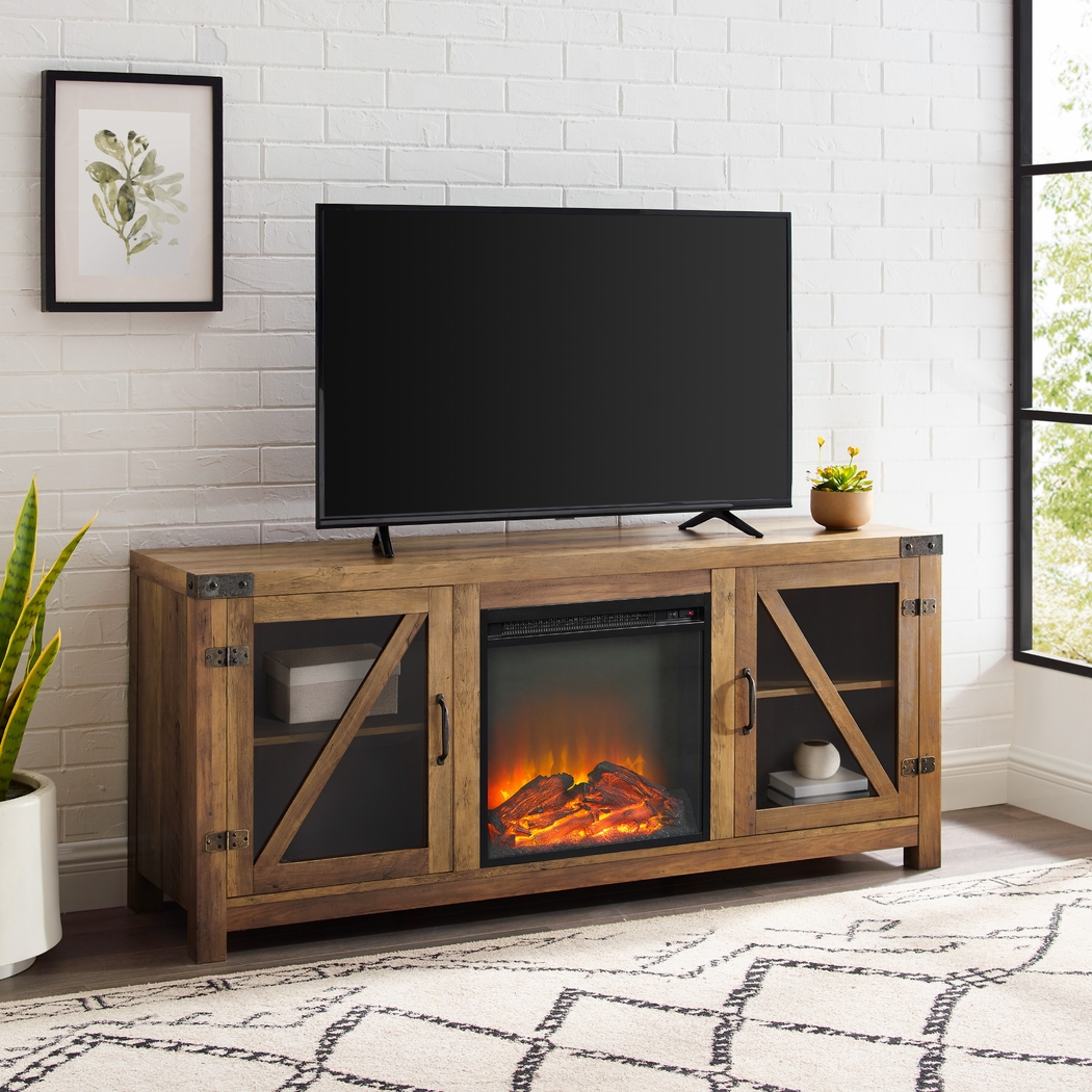 Maytor Barnwood 58 in. Console with Fireplace - Thumbnail - Image 5