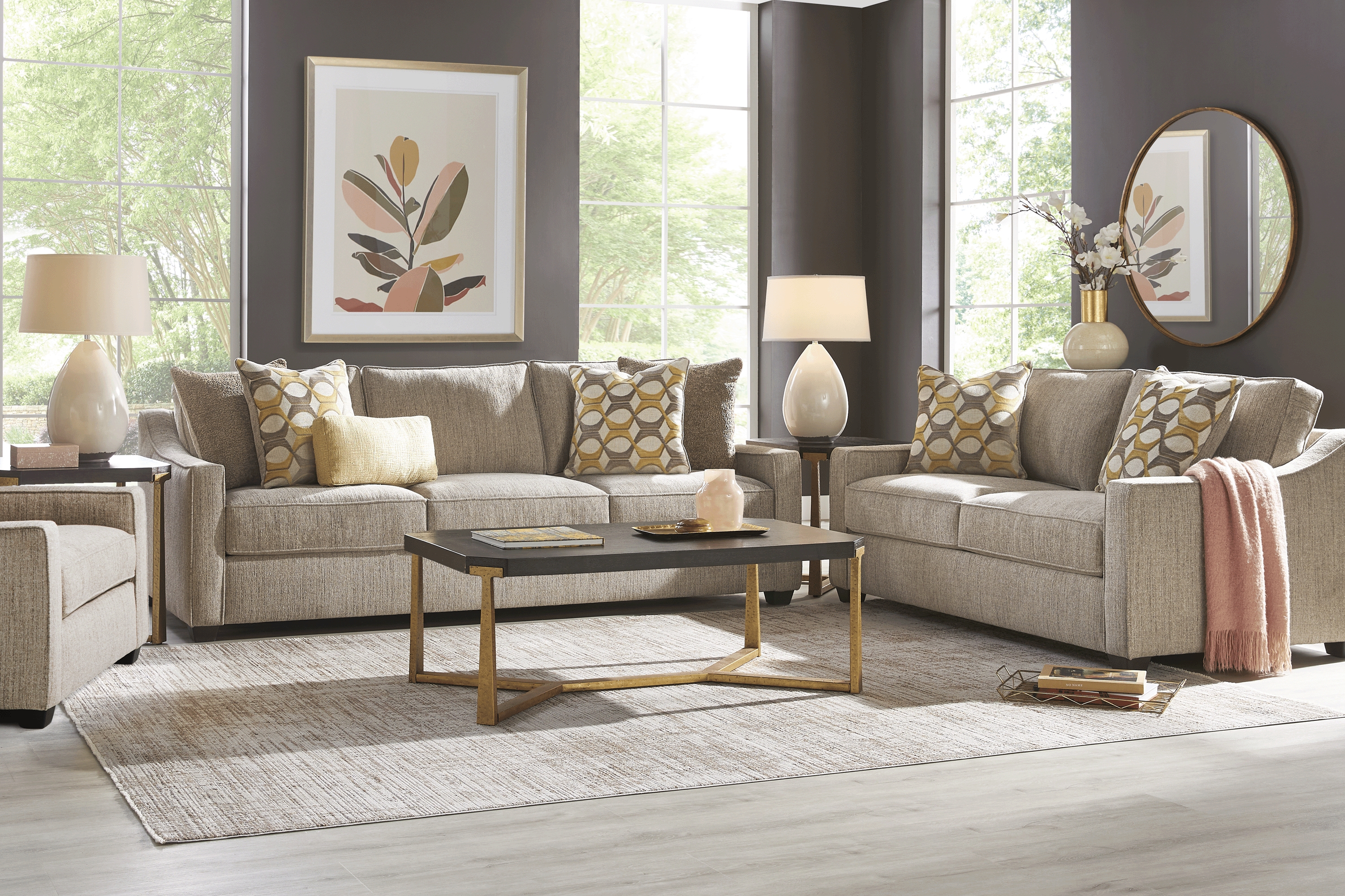 Maywell Court Brown 3 Pc Living Room - Thumbnail - Image 1