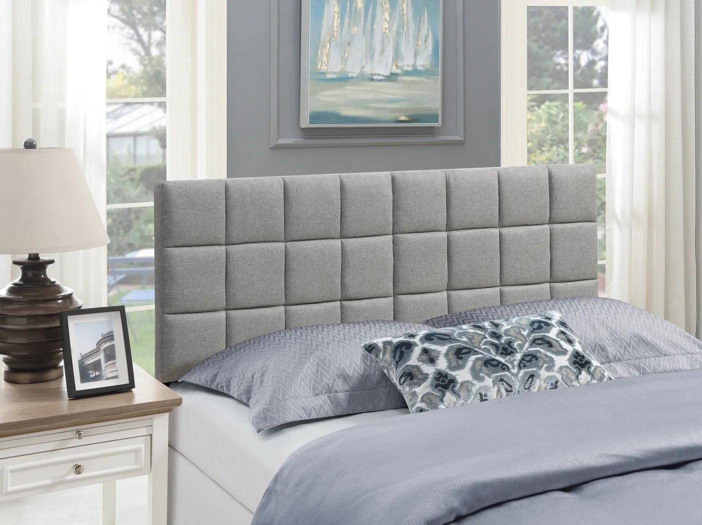 Mazant Light Gray King Headboard - Thumbnail - Image 7