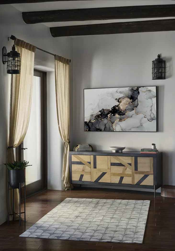 Mazen Black 5'1 x 7'7 Rug - Thumbnail - Image 2