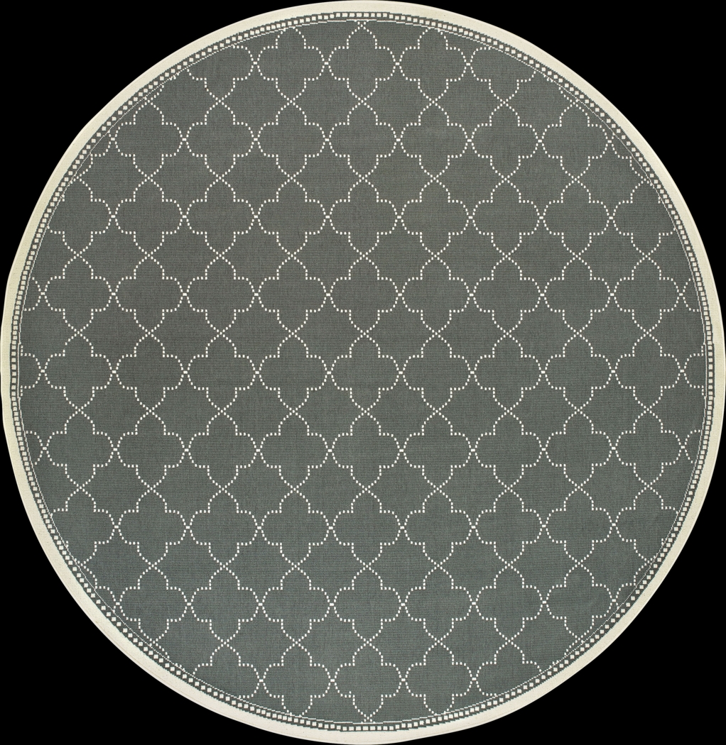 Maziah Gray 7'10 Indoor/Outdoor Round Rug - Thumbnail - Image 1