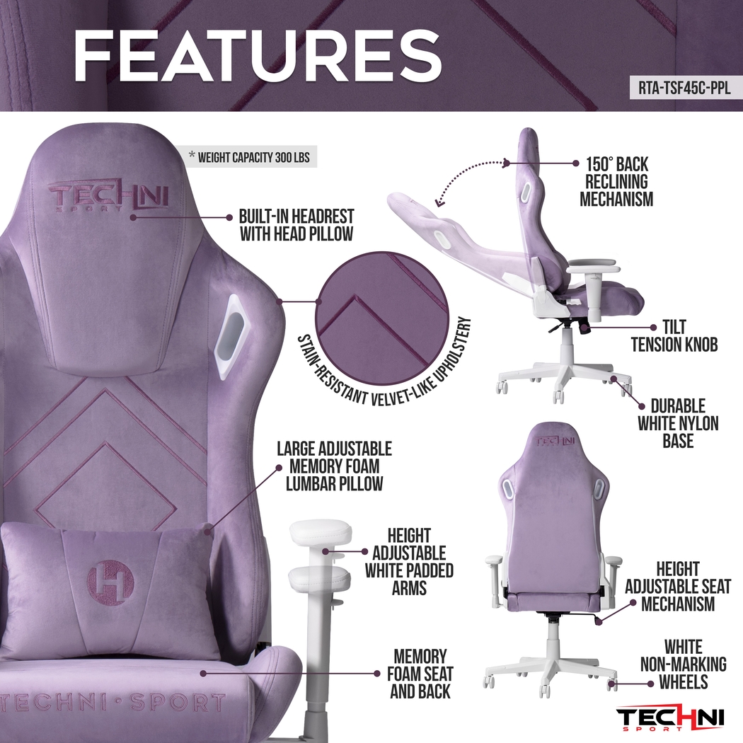 Mazroz Purple Gaming Chair - Thumbnail - Image 3