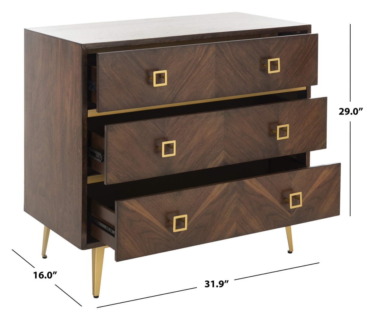 Mazyck Walnut Chevron Accent Cabinet - Thumbnail - Image 14