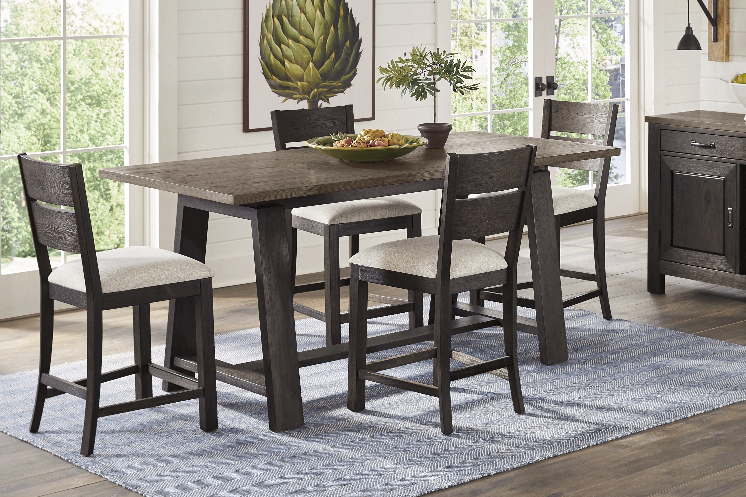 McCallum Walnut 5 Pc Counter Height Dining Room - Thumbnail - Image 1
