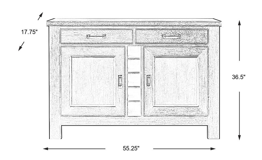 Dimension Image. Please refer to the Dimension Tab on this page for dimension details.