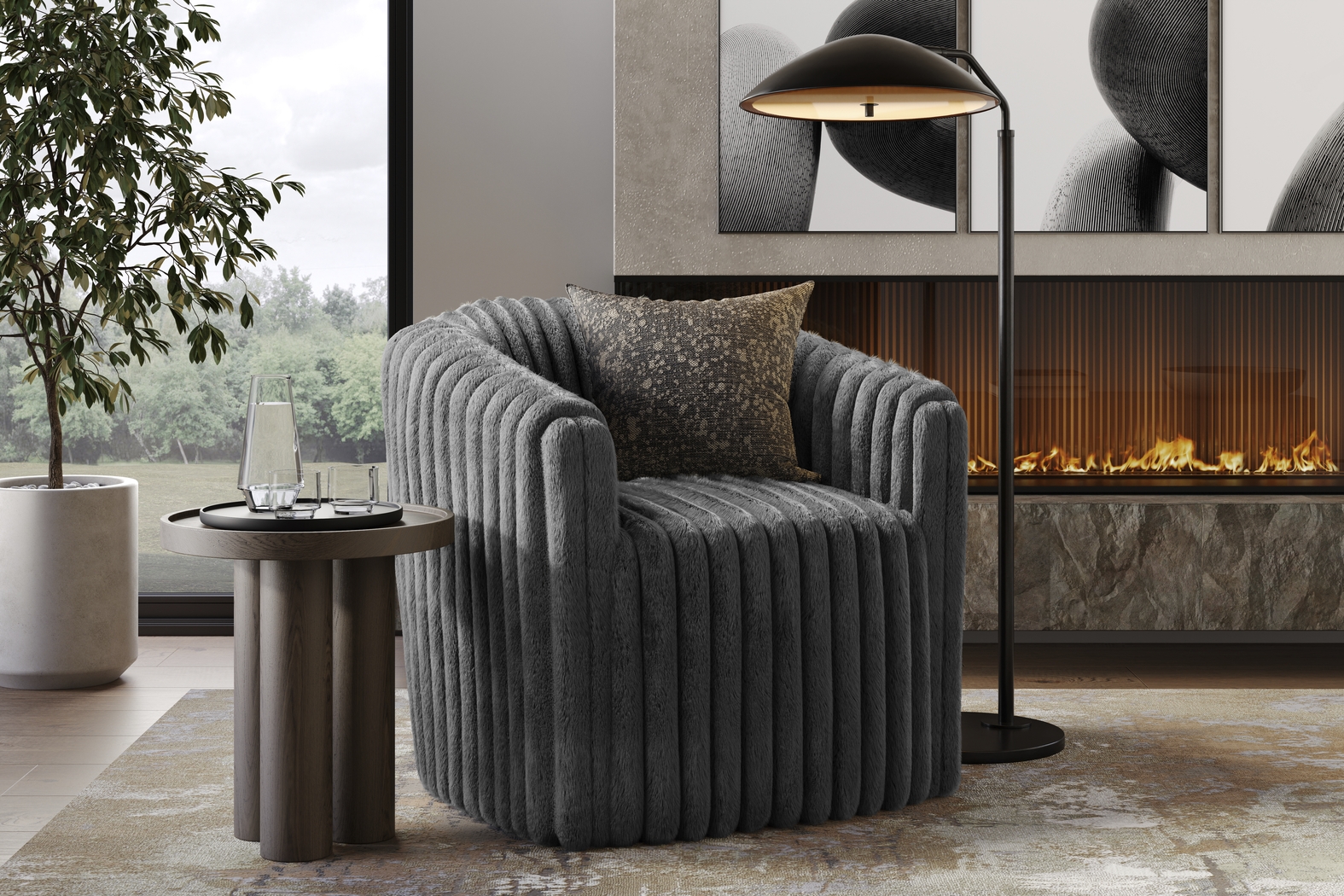 McCord Black Swivel Chair - Thumbnail - Image 3