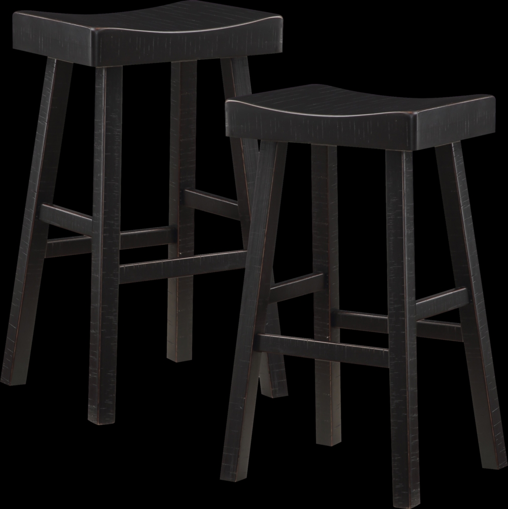 Mcewen Black Bar Stool, Set of 2 - Thumbnail - Image 1