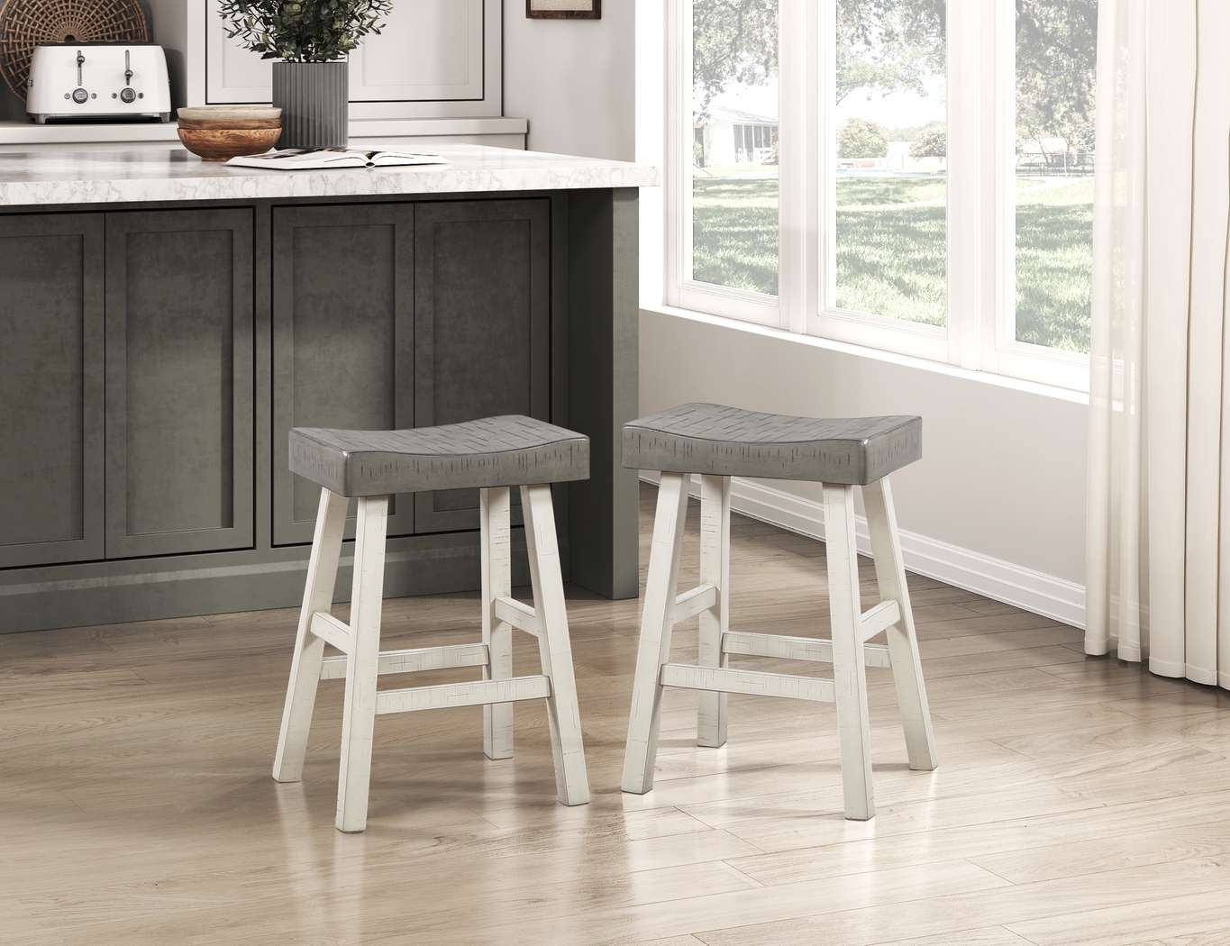 Mcewen Gray Counter Height Stool, Set of 2 - Thumbnail - Image 2