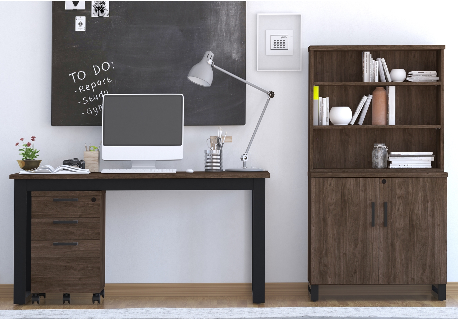 Mckelvey Brown 3 Pc. Office Set - Thumbnail - Image 1