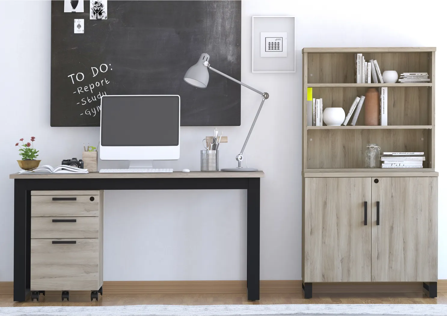 Mckelvey Gray 3 Pc. Office Set - Thumbnail - Image 1