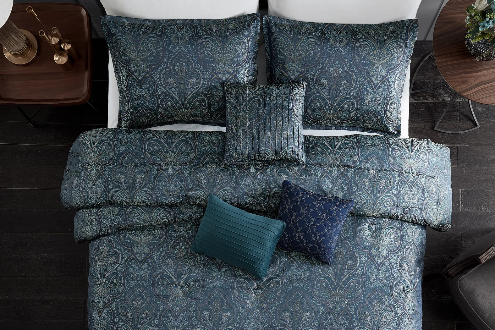 McKillop Teal 7 Piece King Comforter Set - Thumbnail - Image 3