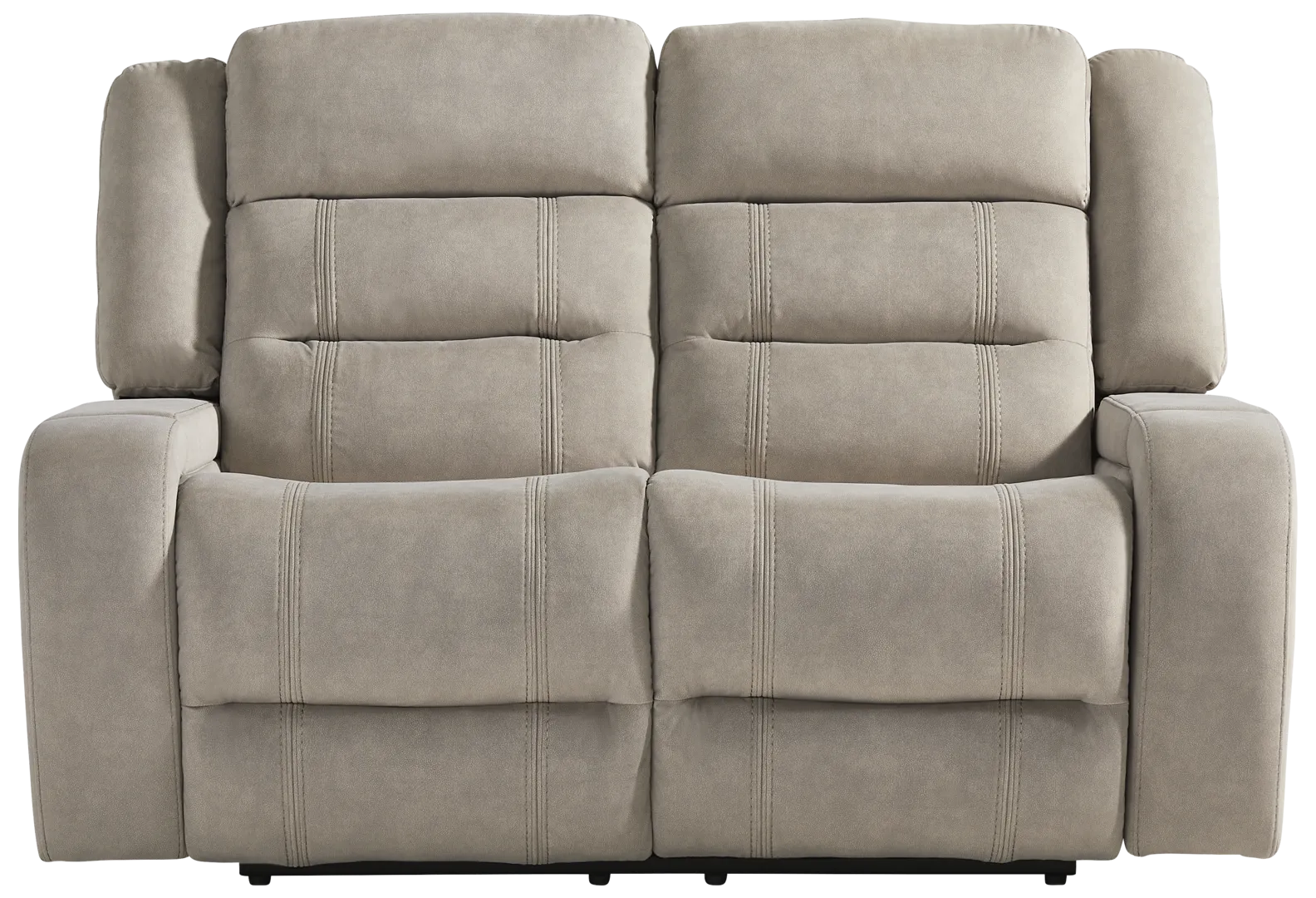 beige stationary loveseat