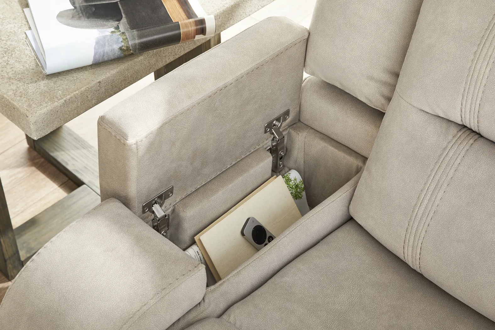 McKinley Beige 5 Pc Reclining Living Room - Thumbnail - Image 5