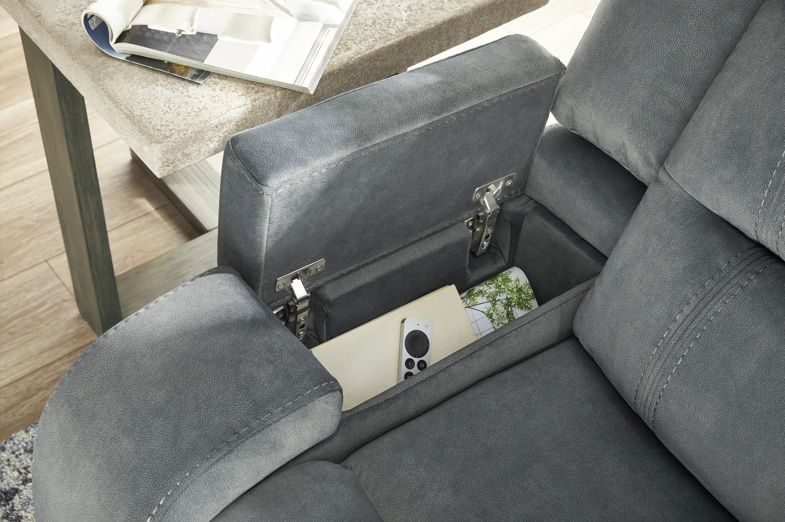 McKinley Graphite Power Reclining Console Loveseat - Image 7